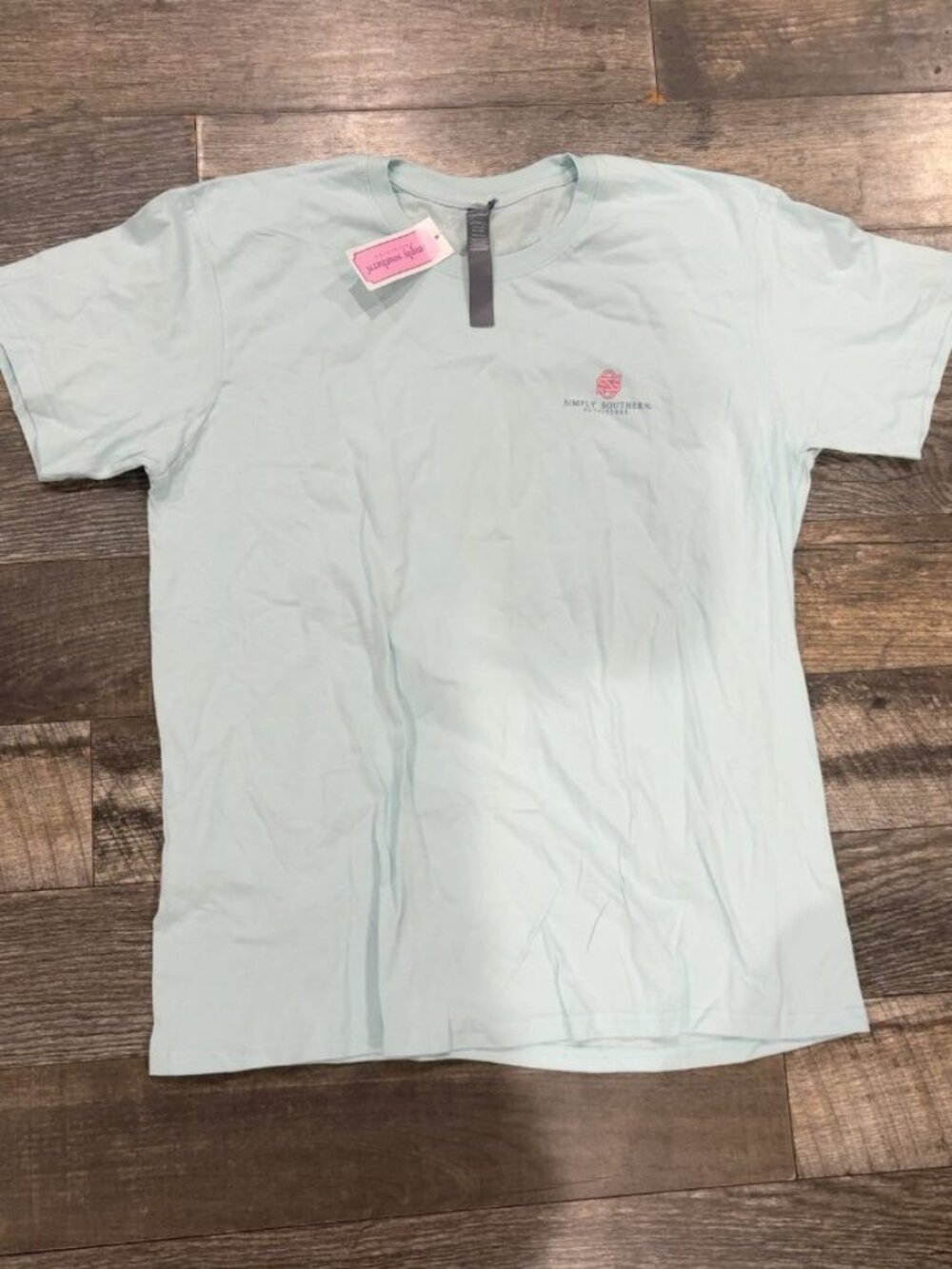 Simply Southern Women’s Large Light Blue Logo Graphic T-Shirt NWT